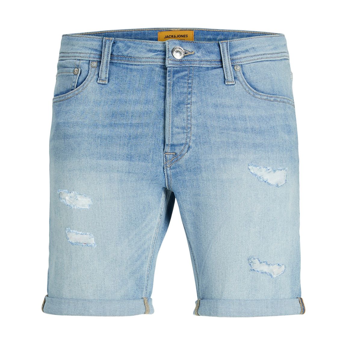 Blue Denim Cotton Blend Shorts main product photo