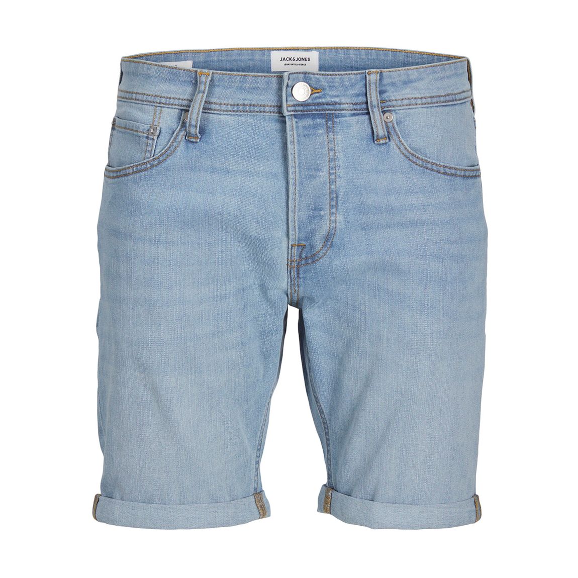 Blue Denim Cotton Blend Shorts main product photo