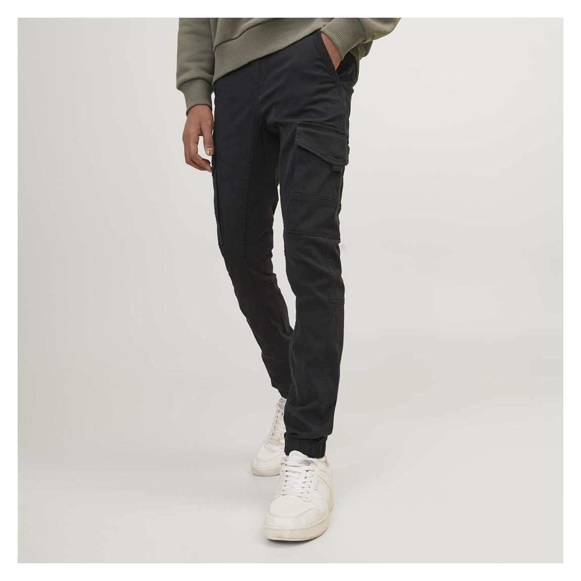 Black Cargo Cotton Blend Trousers main product photo