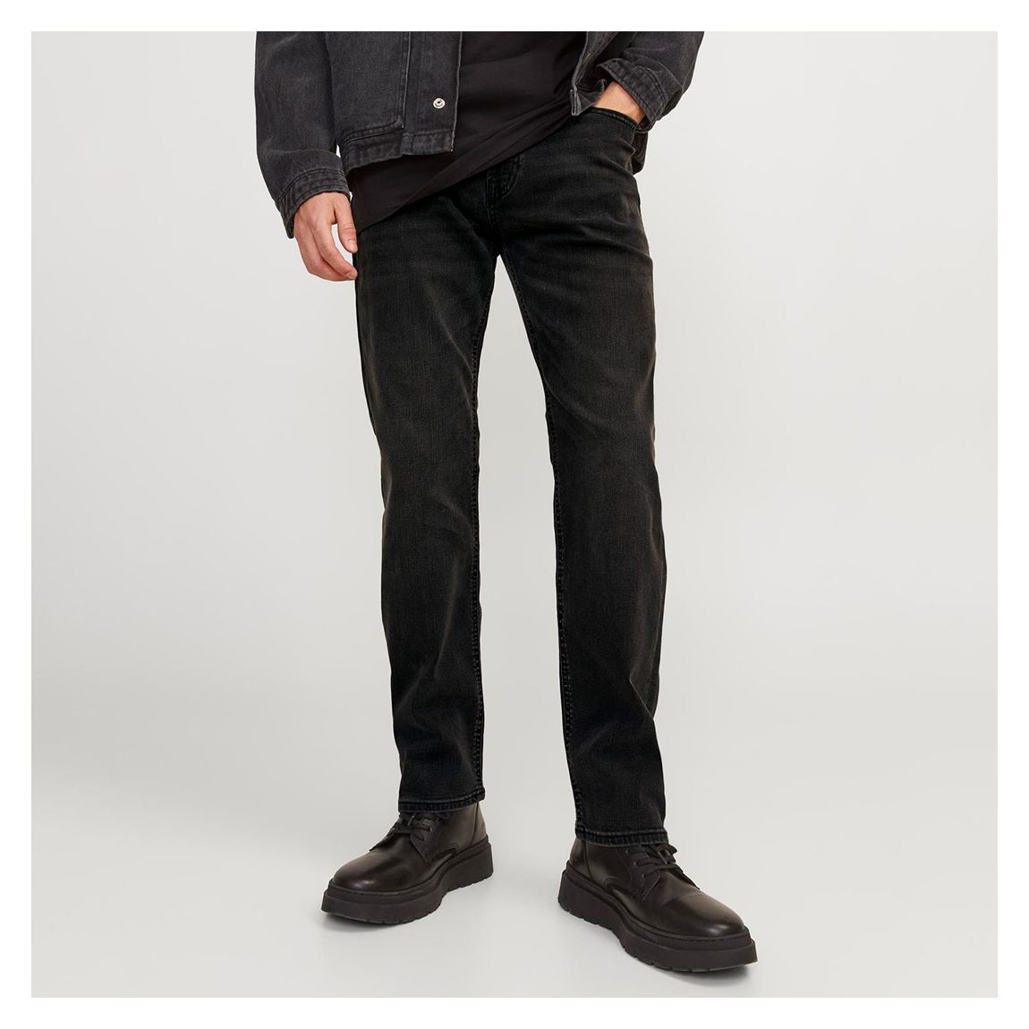 Black Denim Cotton Blend Jeans main product photo