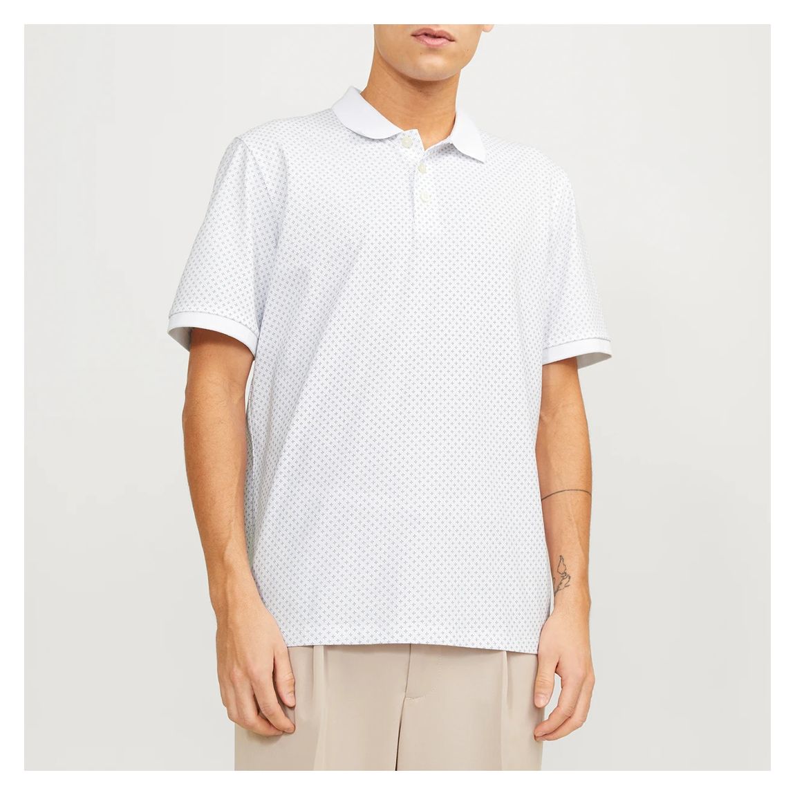 White Cotton Blend Polo Shirt main product photo