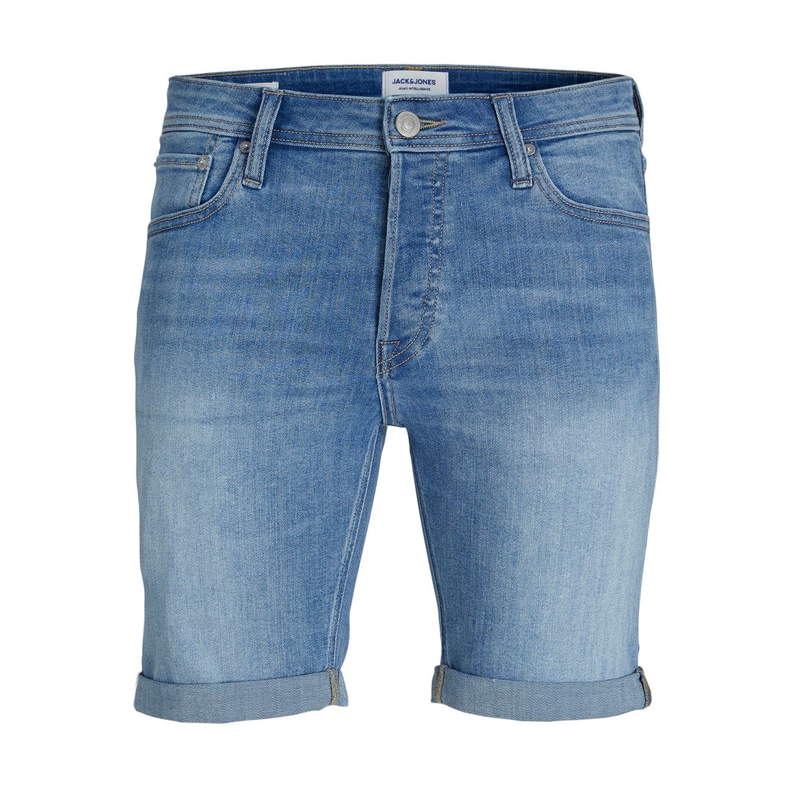 Blue Denim Cotton Blend Shorts main product photo