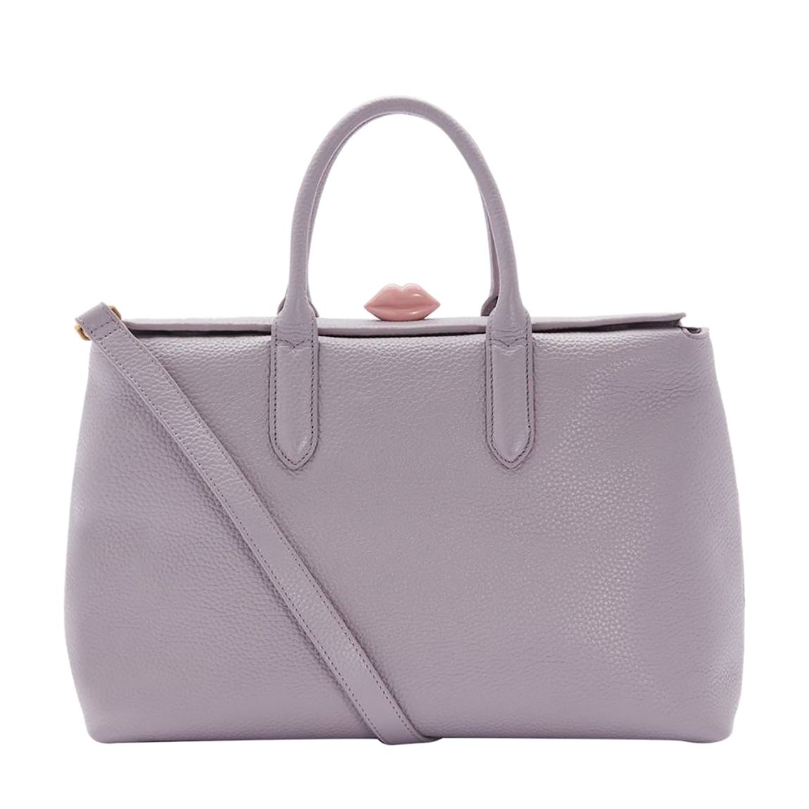 Lavender Grey L Grainy Leather Marilyn Tote Bag main product photo