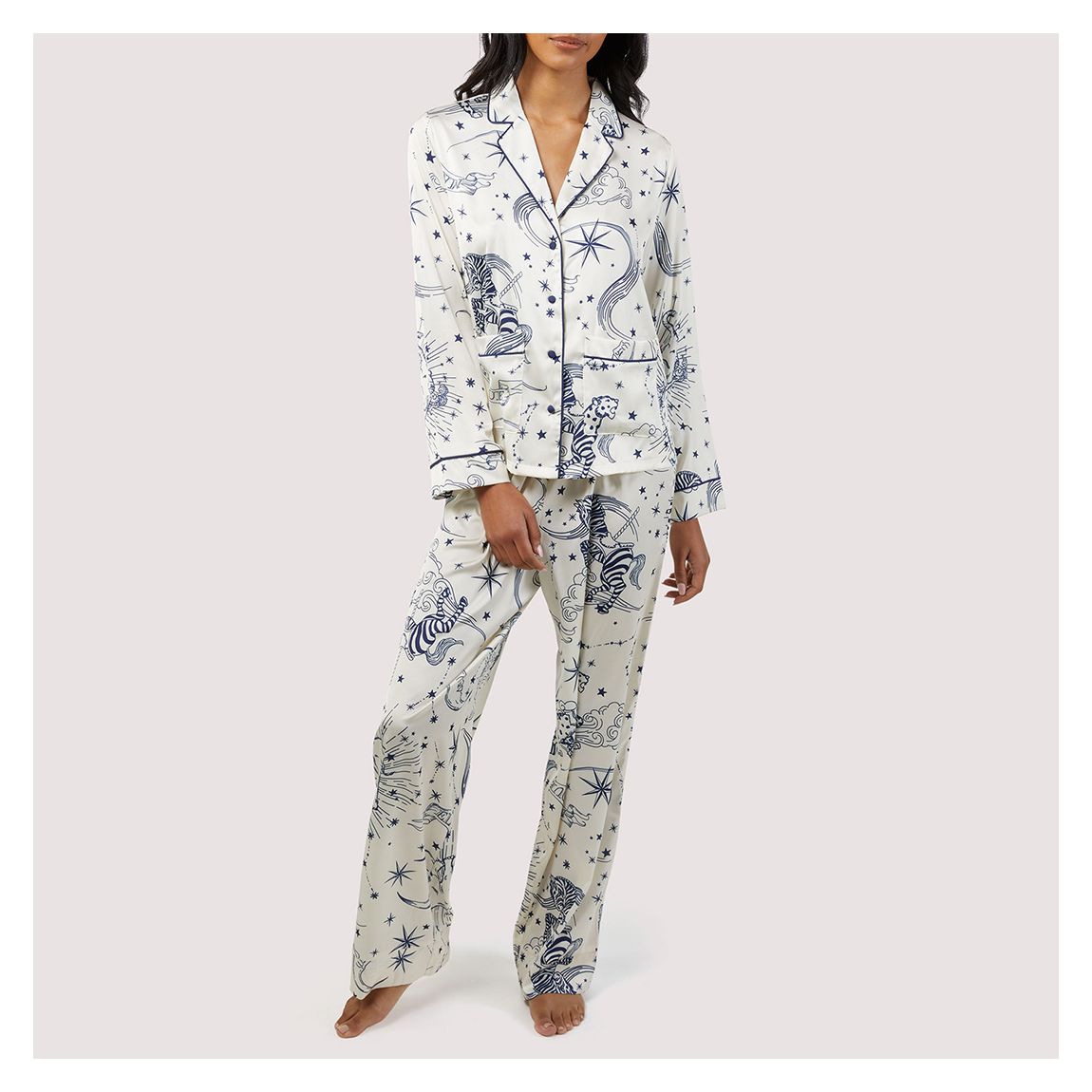 White Celestial Long Pyjama Set main product photo