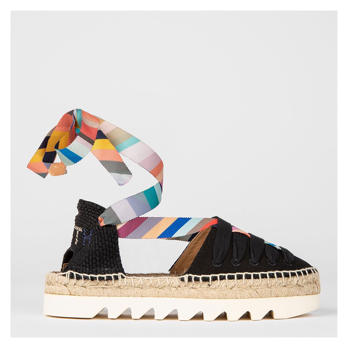 Black Kira Tie Espadrilles main product photo