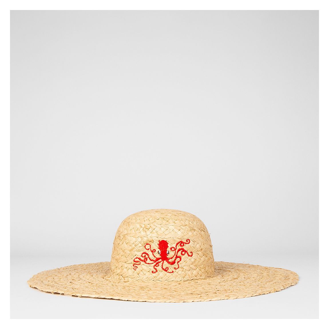 Tan Embroidered Straw Hat main product photo