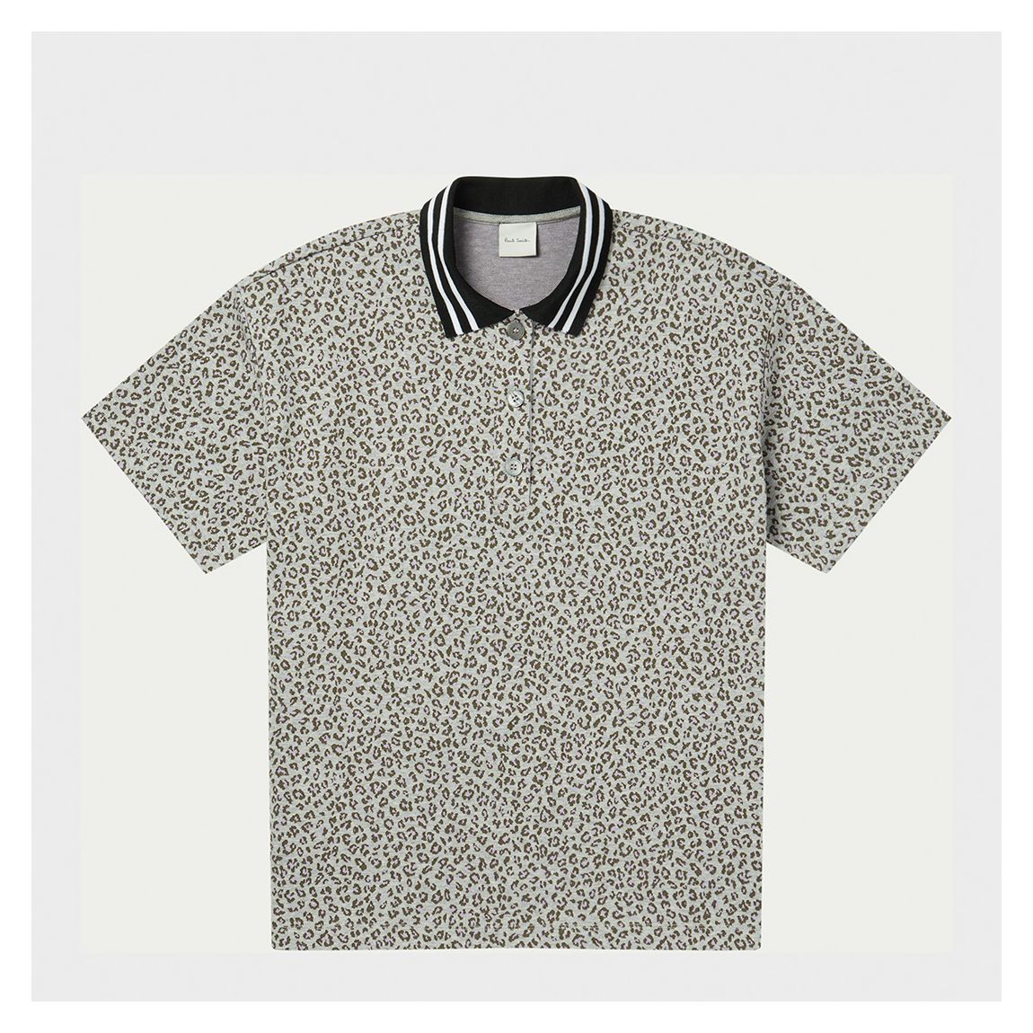 Grey Animal Print Polo Shirt main product photo