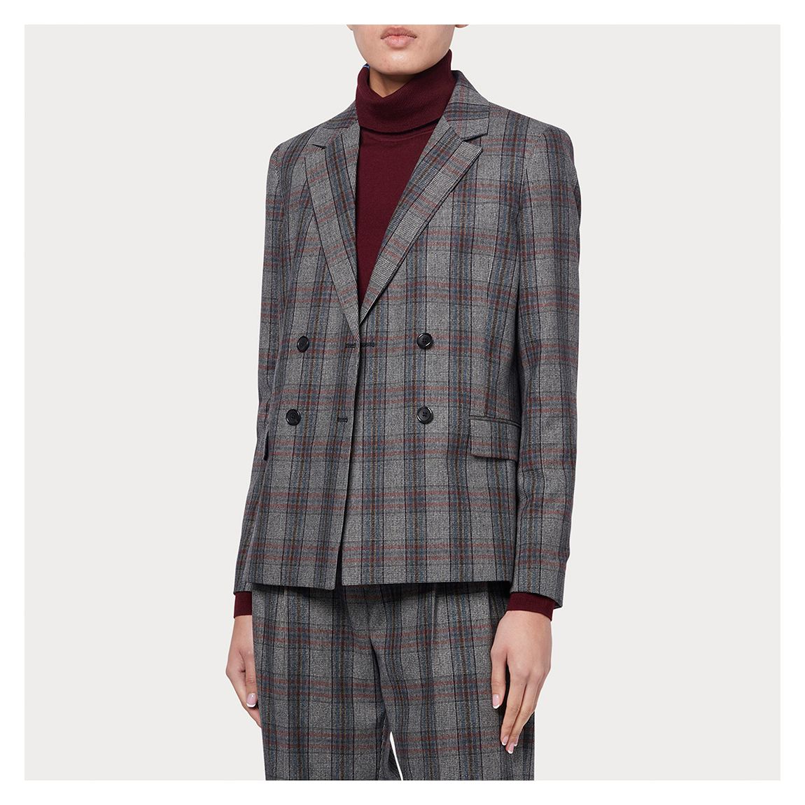 Grey Check Wool Blend Blazer main product photo