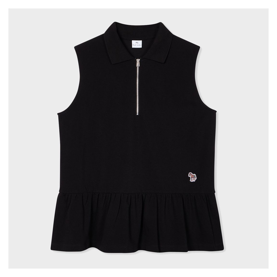 Black Zebra Half Zip Cotton Top main product photo