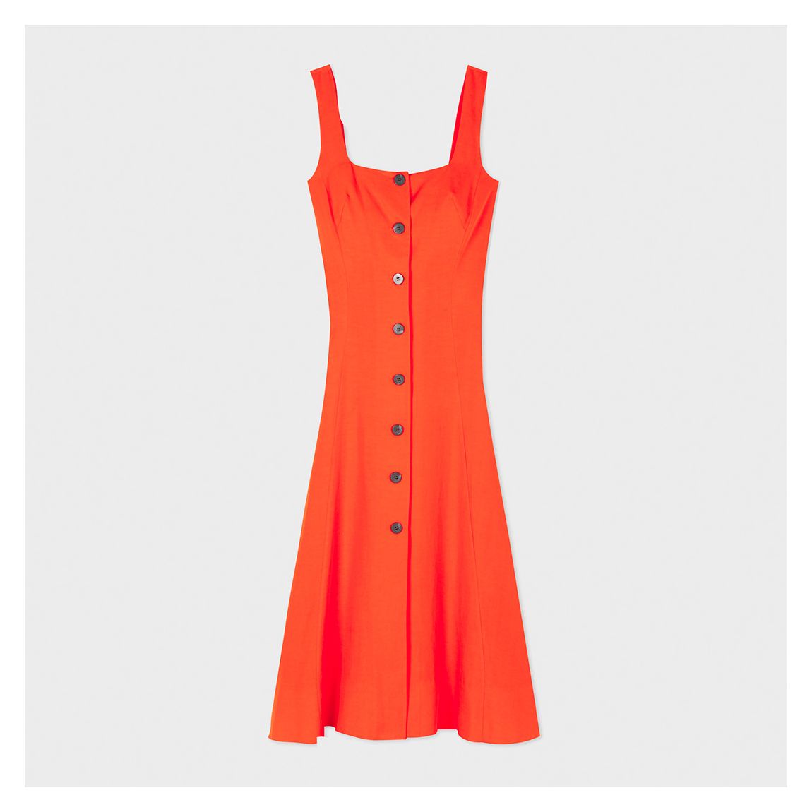 Orange Button Linen Dress main product photo