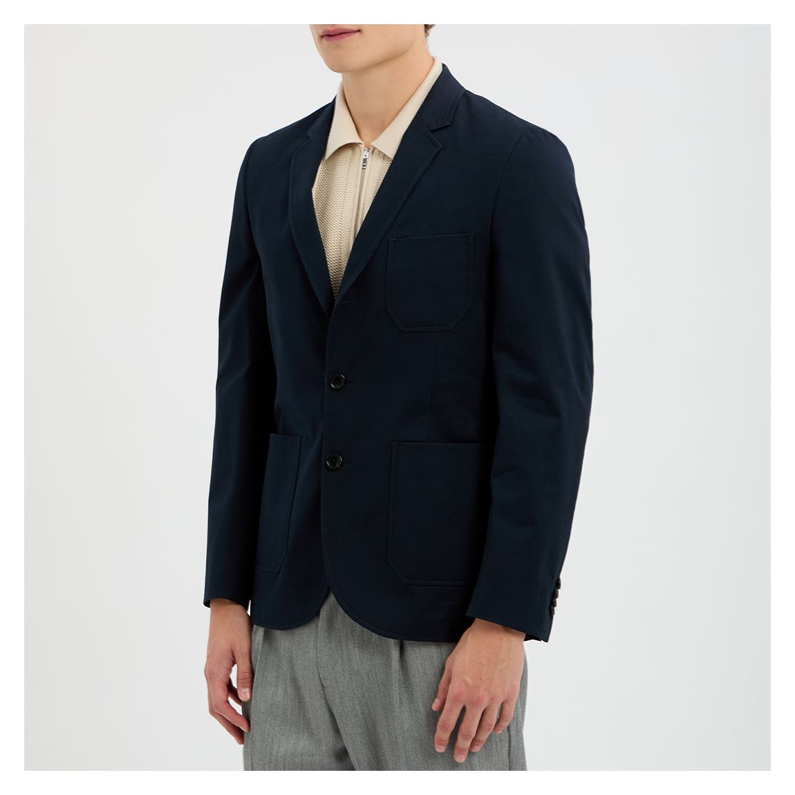 Navy Buggy Lined Cotton Blazer main product photo