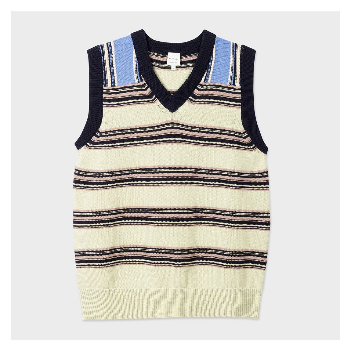 Cream V-Neck Cotton Blend Jumper Vest main product photo