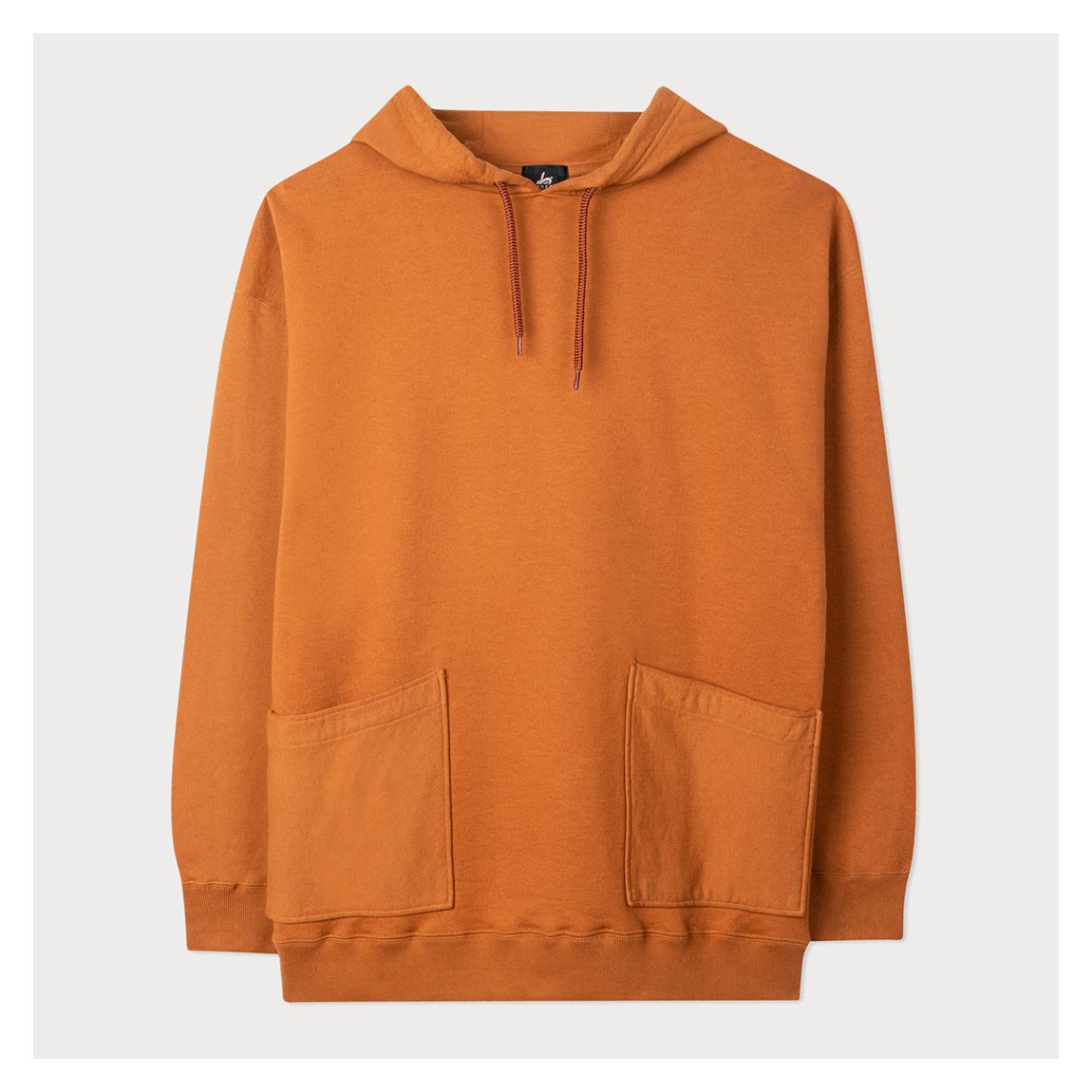 Orange Drawstring Cotton Hoodie main product photo