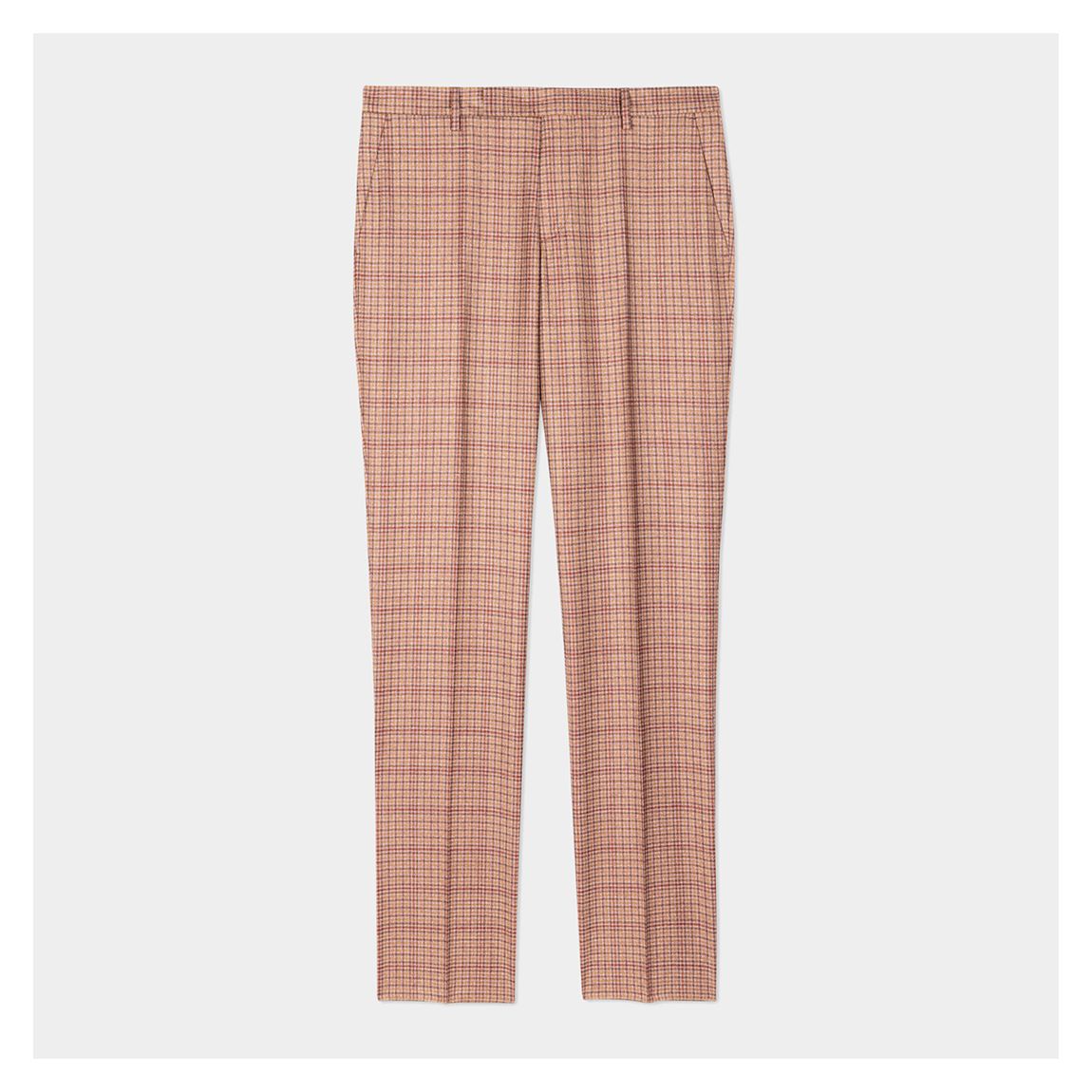 Pink Slim Fit Wool Cashmere Blend Trousers main product photo