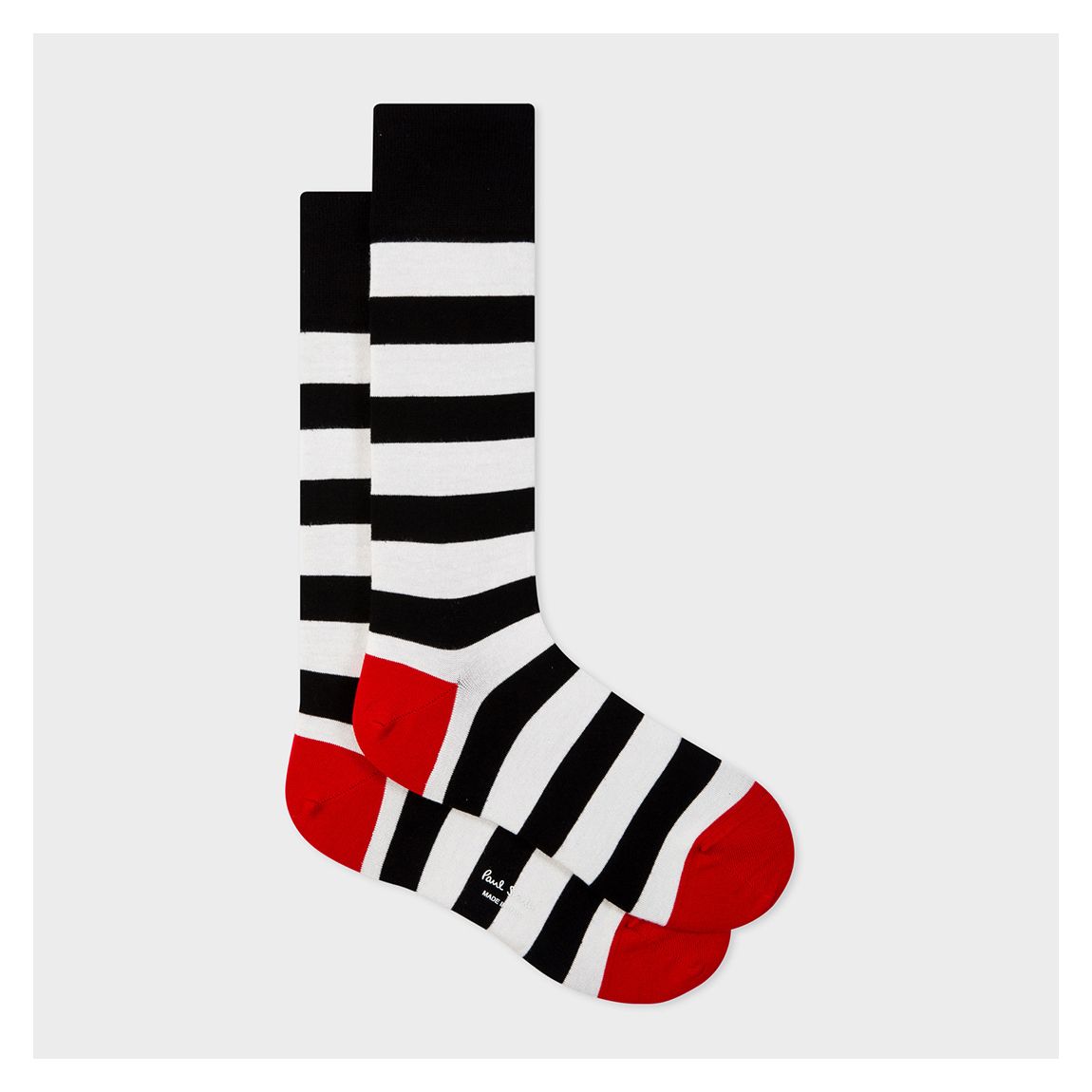 Black/White Winston Stripe Cotton Blend Socks main product photo