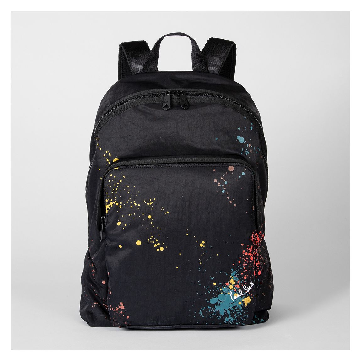 Black Paint Leather Backpack main product photo