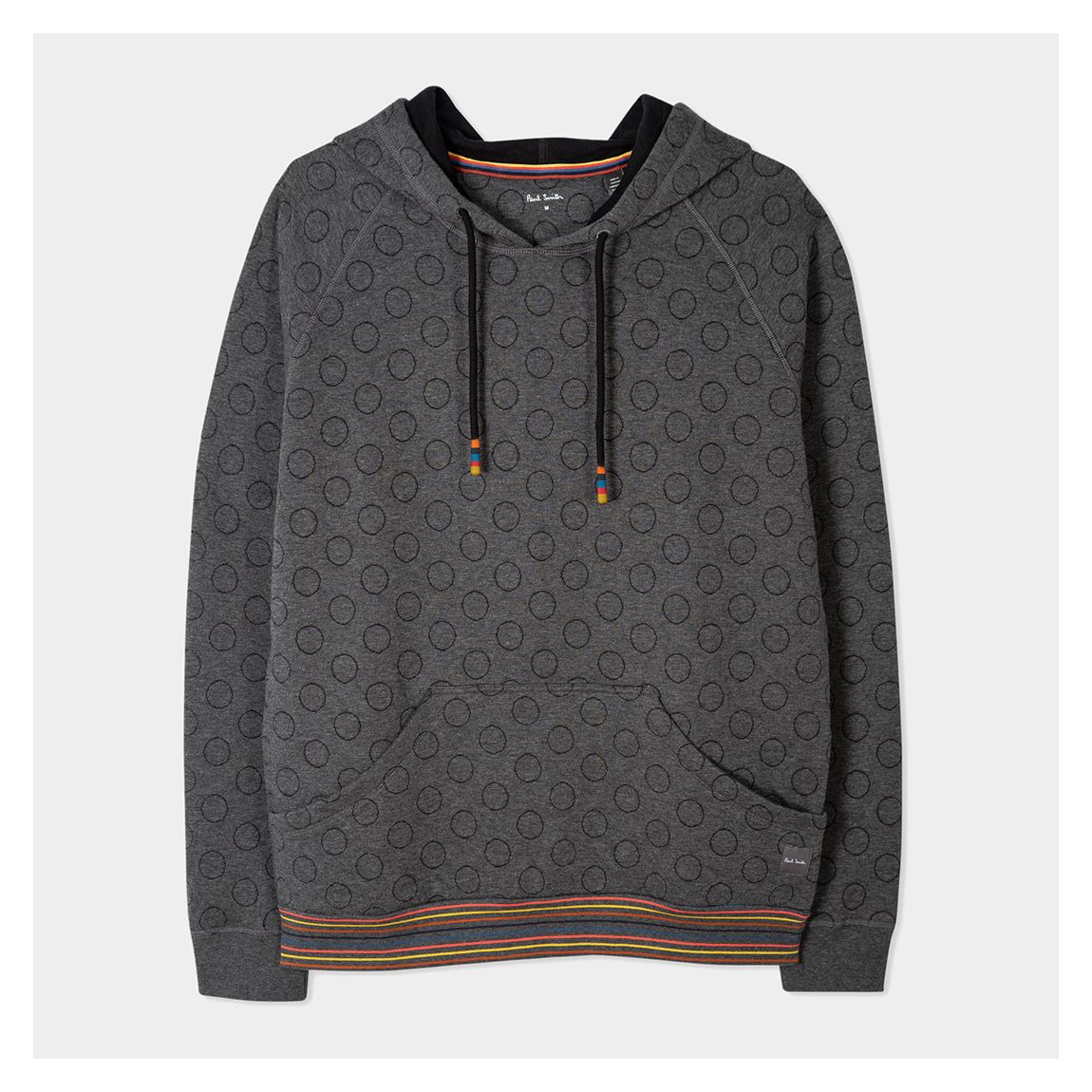Grey Jacquard Polka Cotton Blend Hoodie main product photo