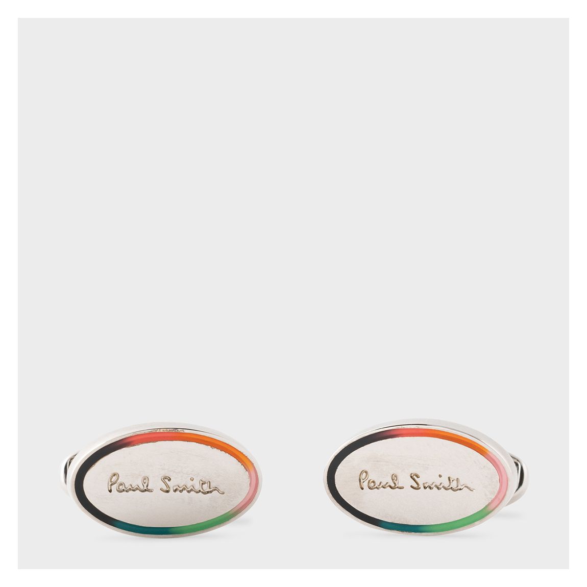 Silver Logo Oval Cufflinks main product photo