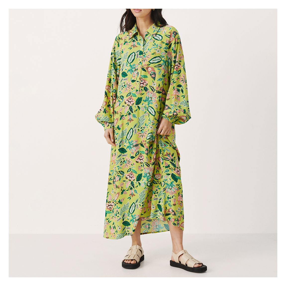 Green Printed Shira Dress main product photo