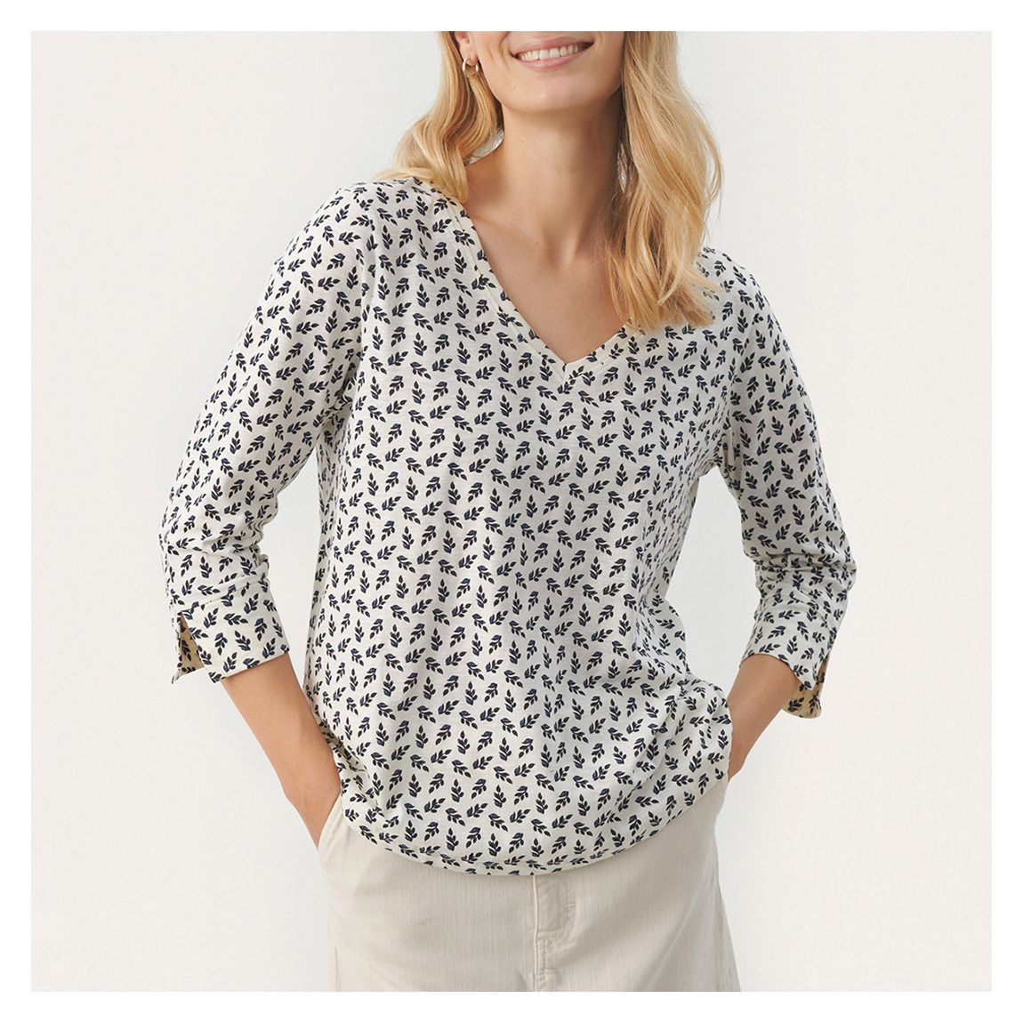 Navy Printed Riekes Top main product photo