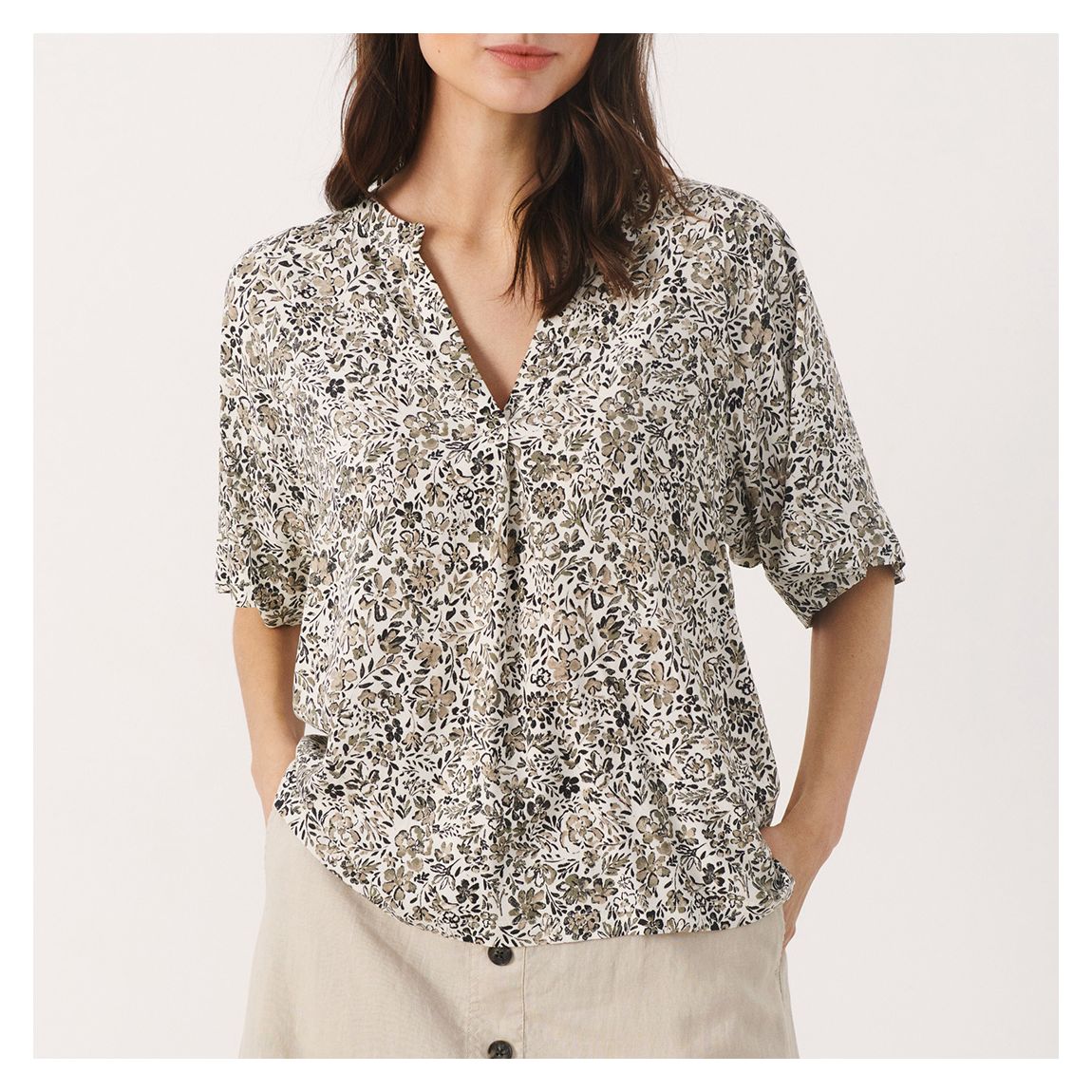 Beige Petina Printed Blouse main product photo