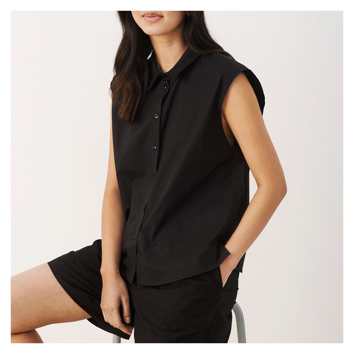 Black Cotton Alfie Shirt main product photo