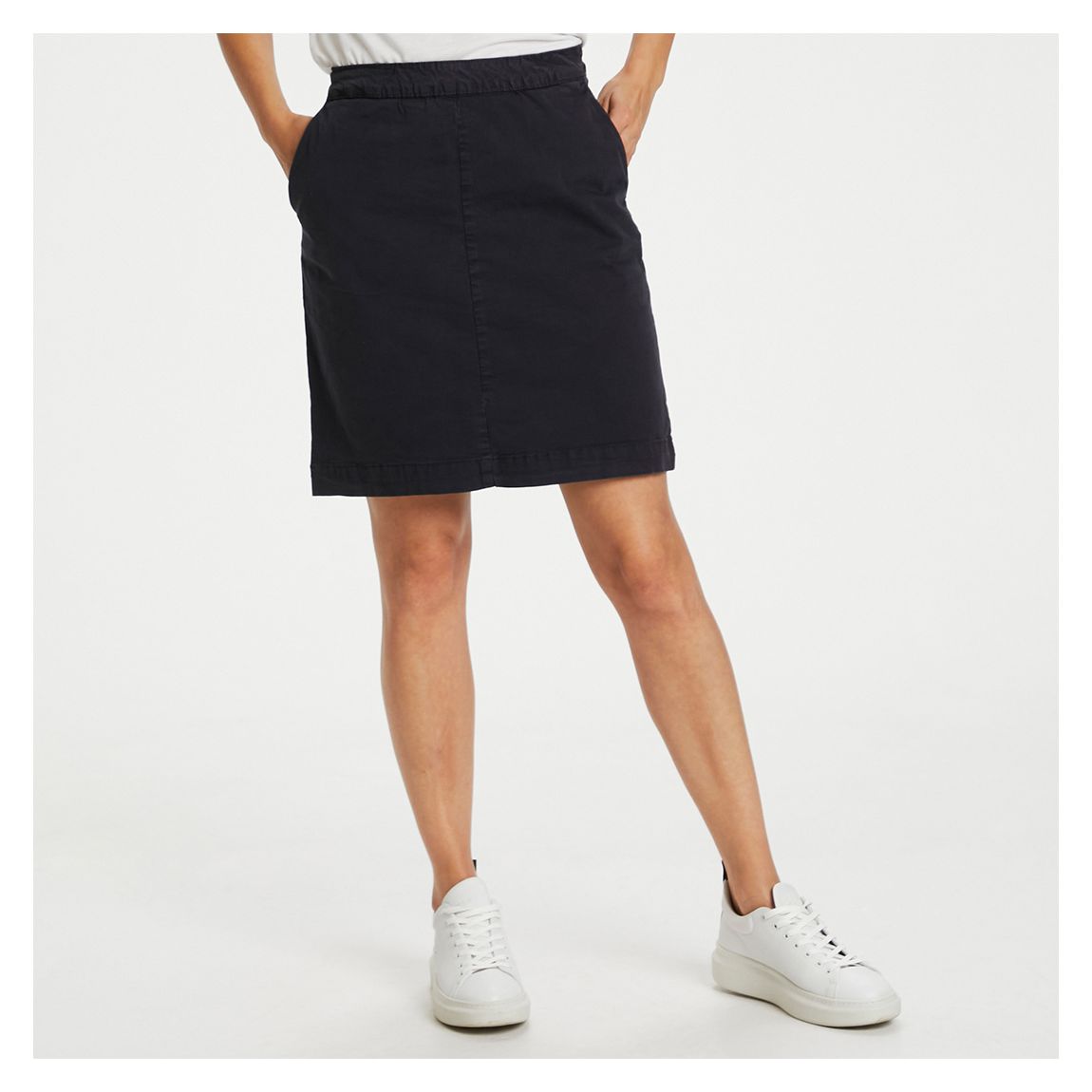 Navy Sofala Cotton Blend Mini Skirt main product photo