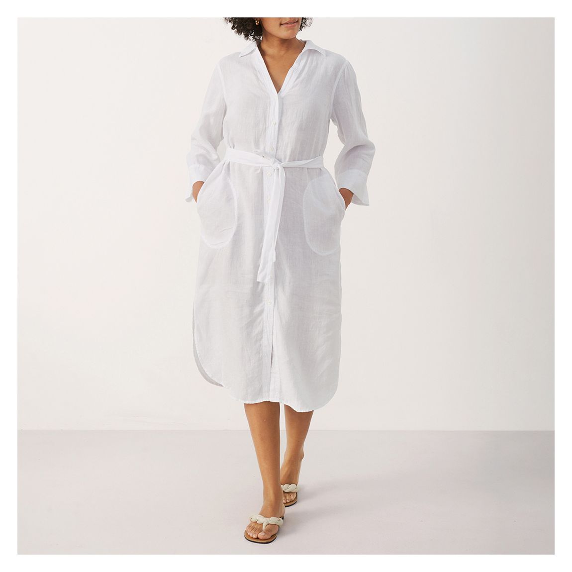 White Linen Andrea Dress main product photo