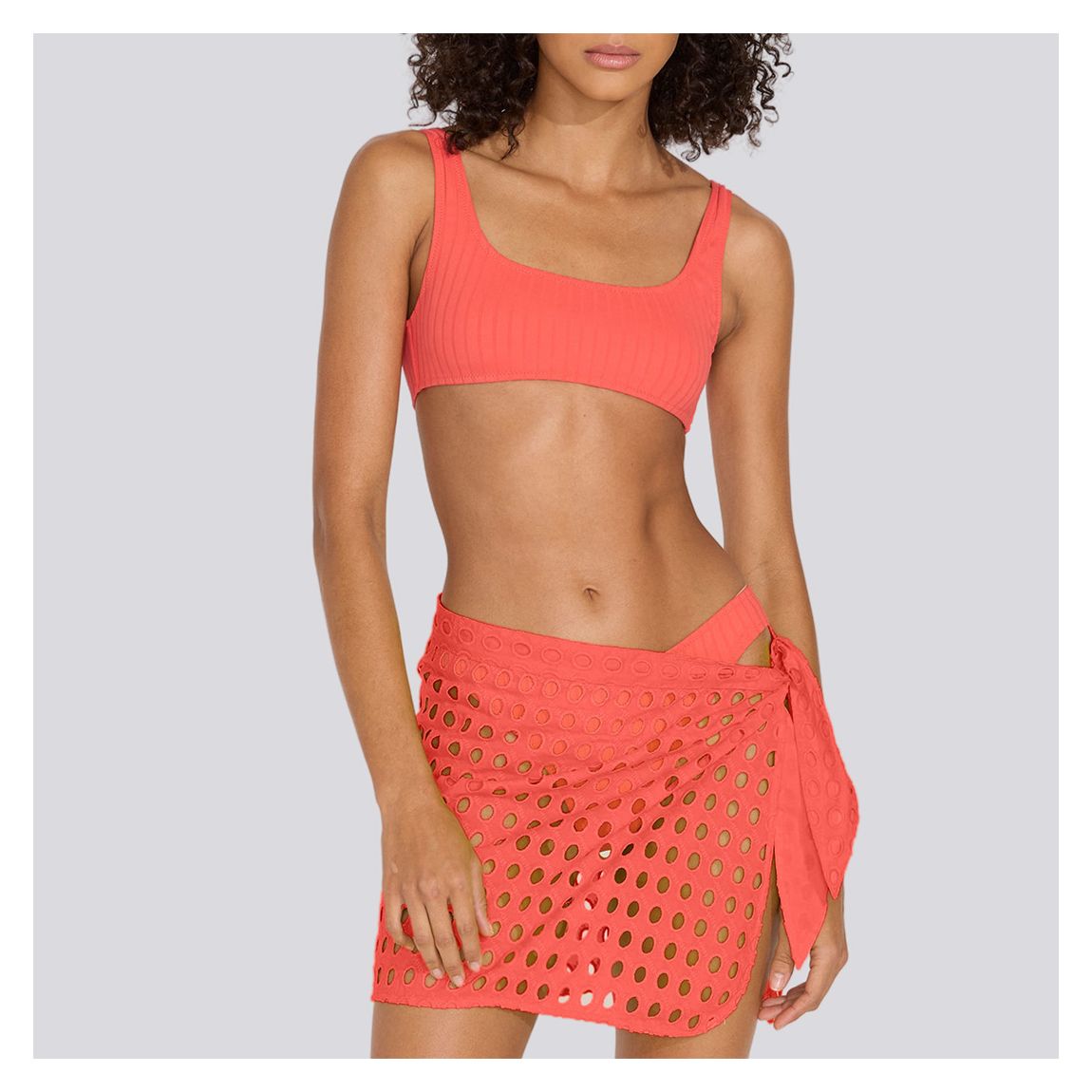 Hot Coral Mini Wrap Pareo main product photo