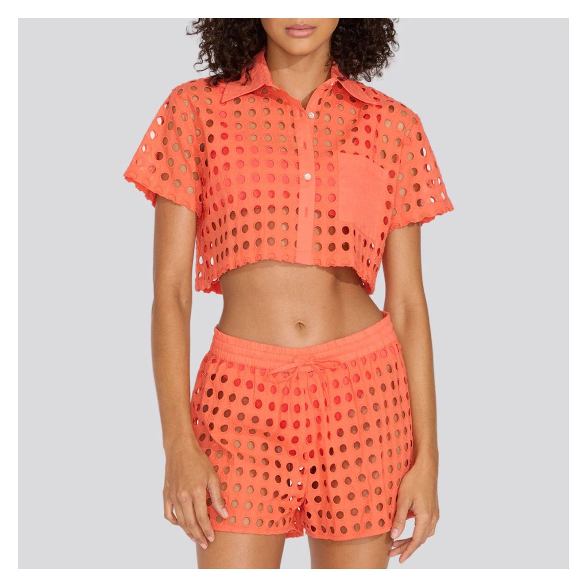 Coral Crush Cotton Cabana Shirt main product photo