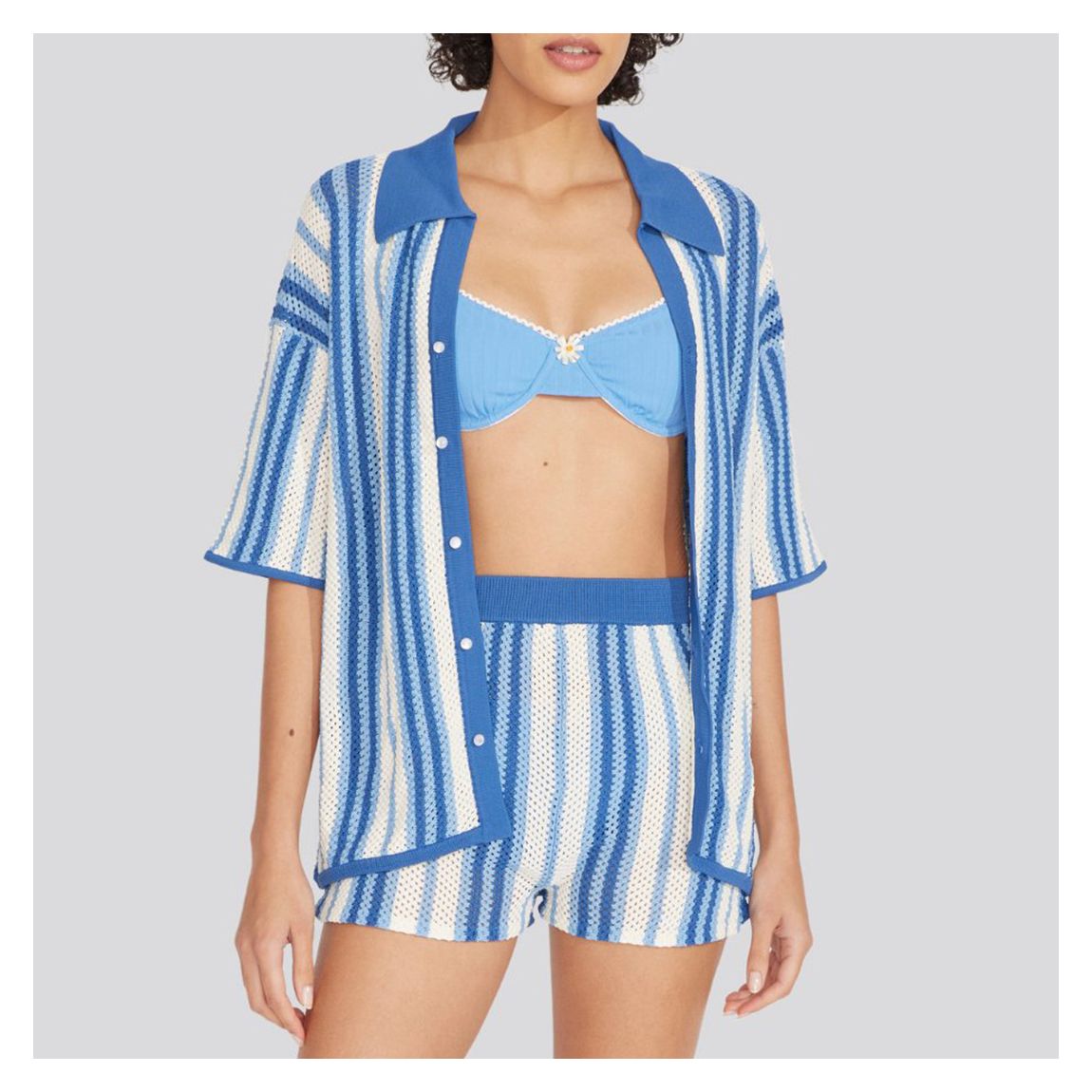 Blue Stripe Dahlia Top main product photo