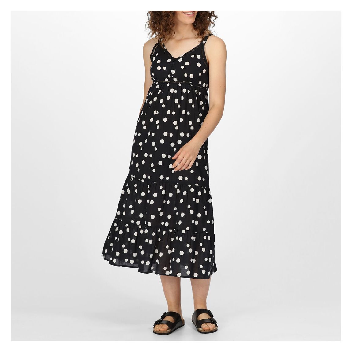 Black Gazania Cotton Dress main product photo
