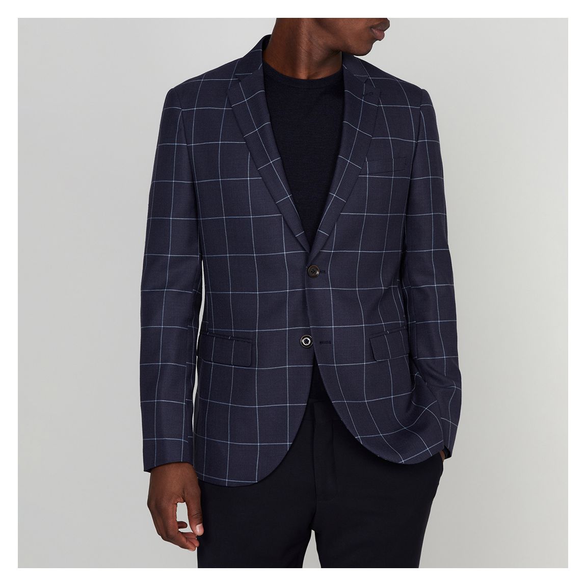 Navy Wool Blend Blazer main product photo