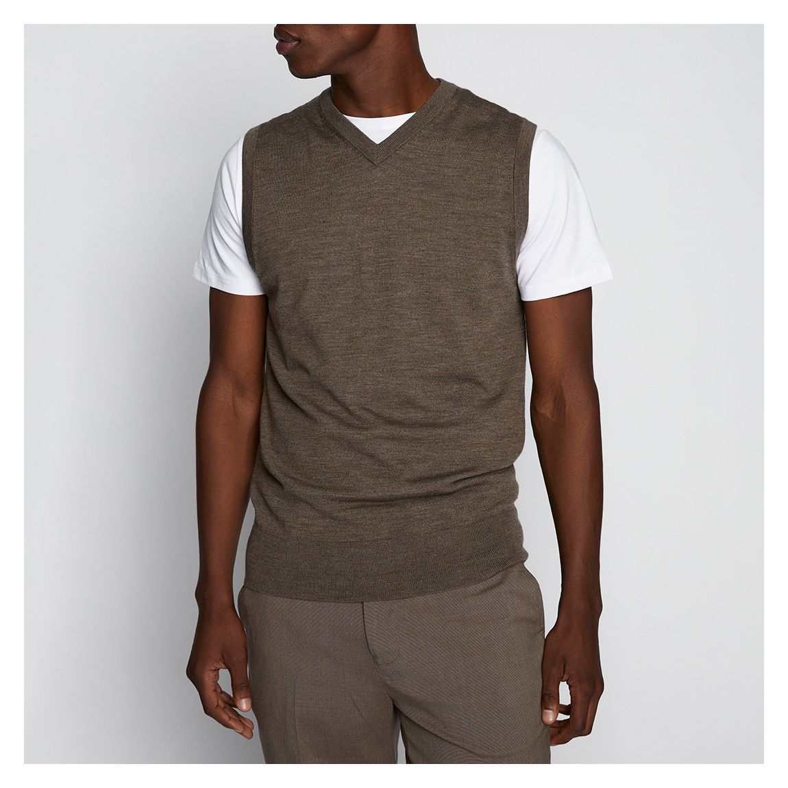 Brown Wool Sleeveless Jumper main product photo