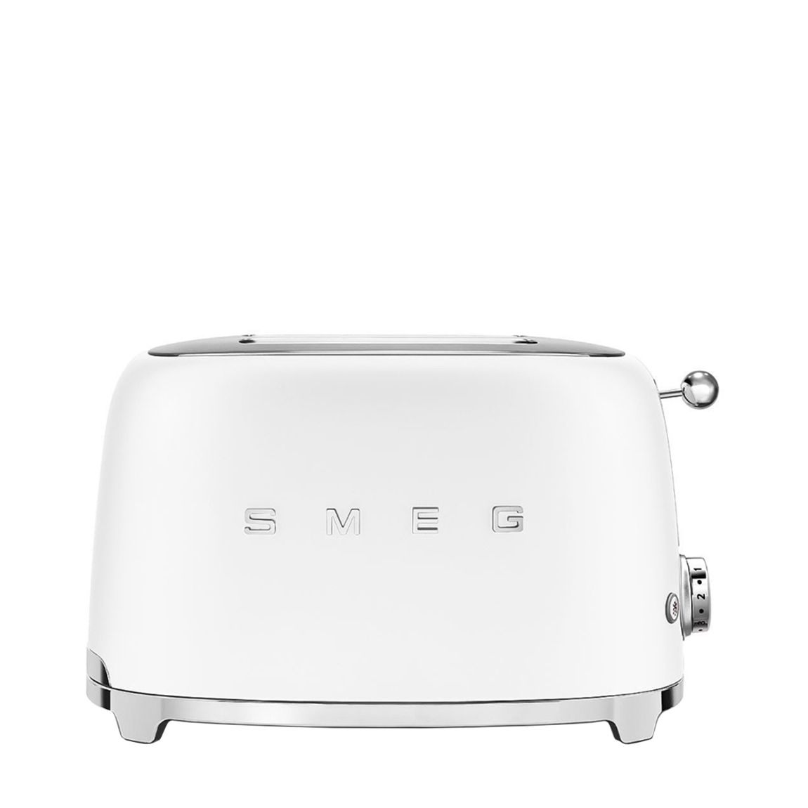 Two slice toaster in Matte White main product photo