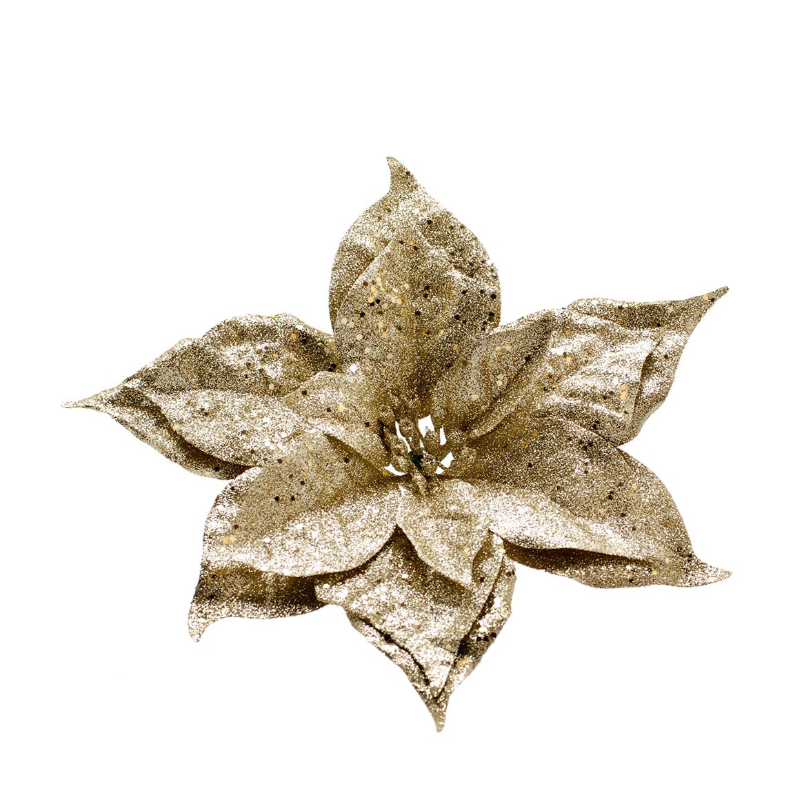 Set of 8 Clip In Poinsettia 27cm, Champagne Gold main product photo