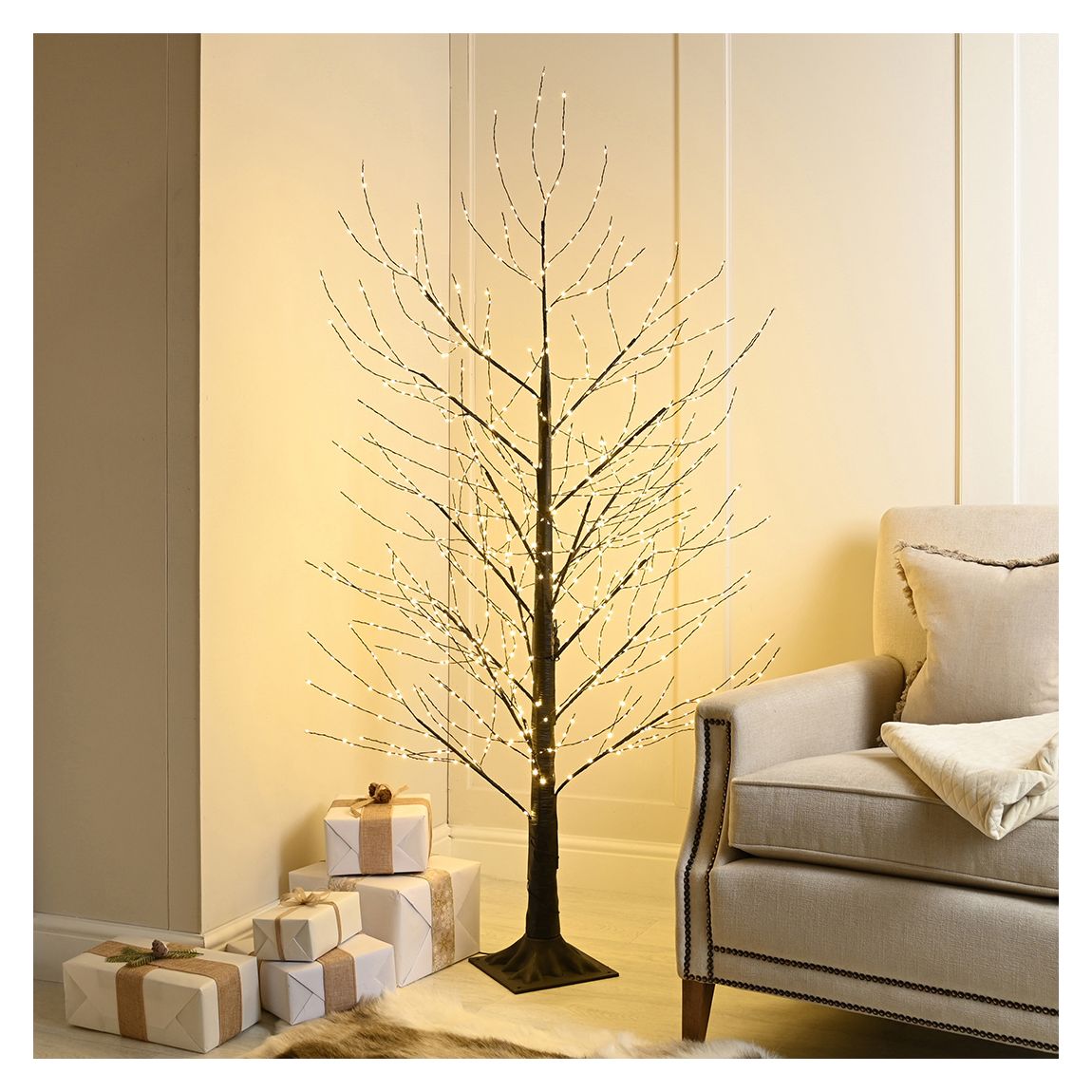 Black Microdot 150cm Twig Tree Warm White main product photo