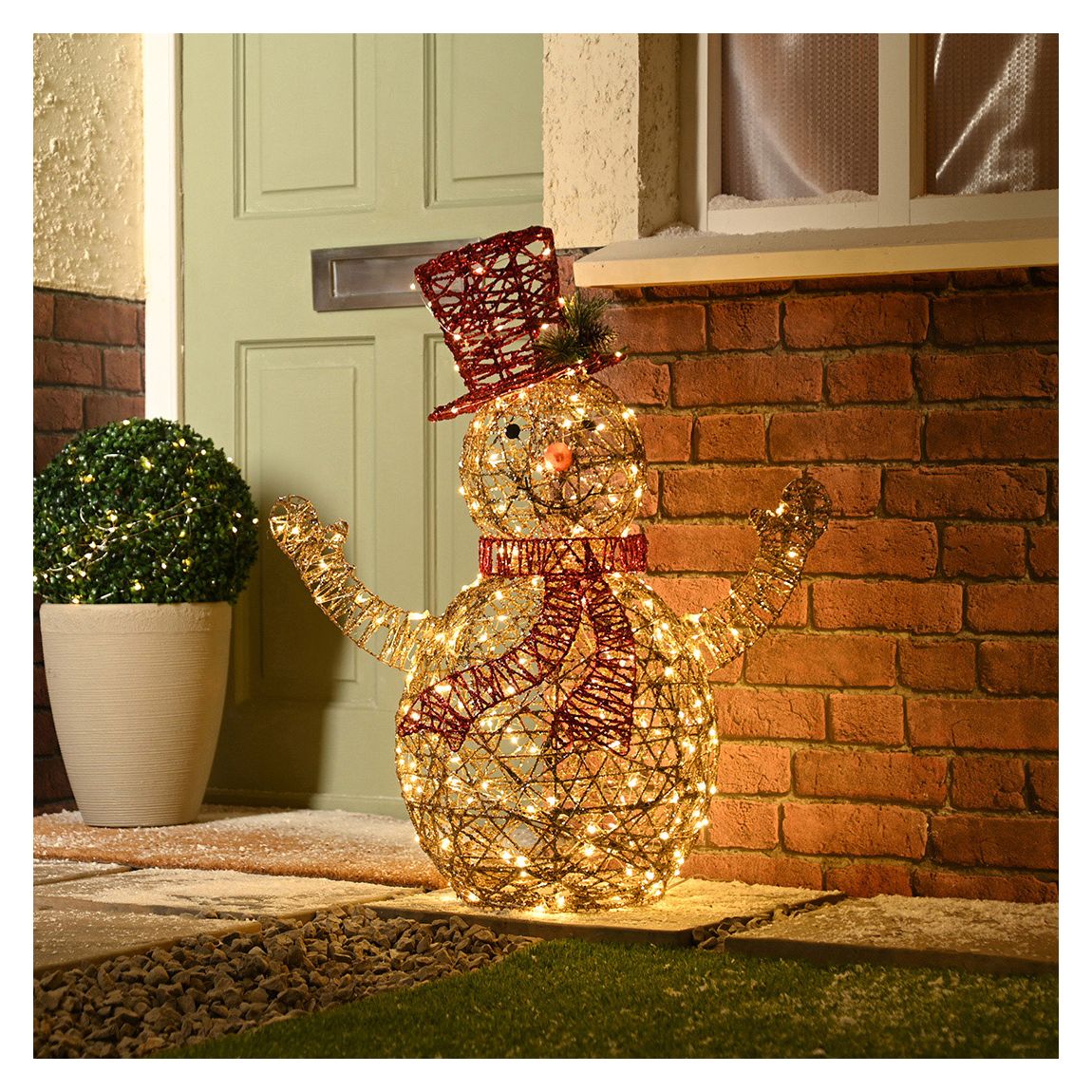 Rattan LED Snowman, 81cm main product photo