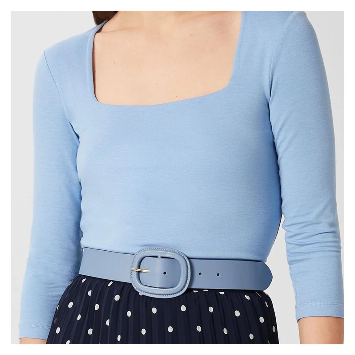Blue Abbie Leather Belt main product photo