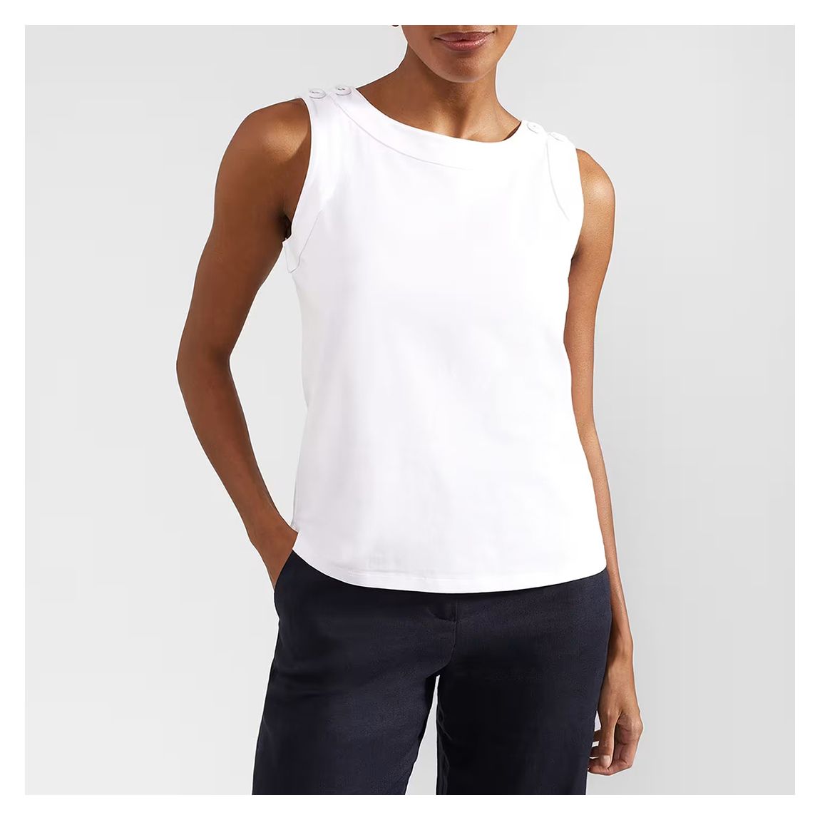 White Maddy Cotton Vest Top main product photo