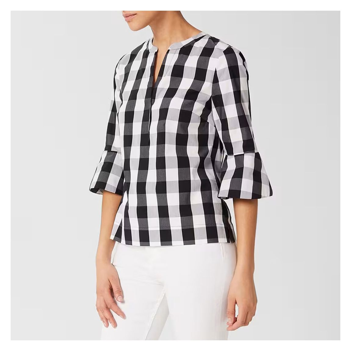Black/White Acacia Cotton Blend Top main product photo
