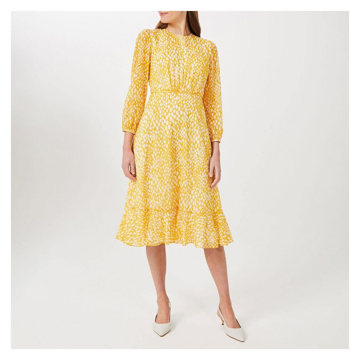 Yellow Lexi Jacquard Dress main product photo
