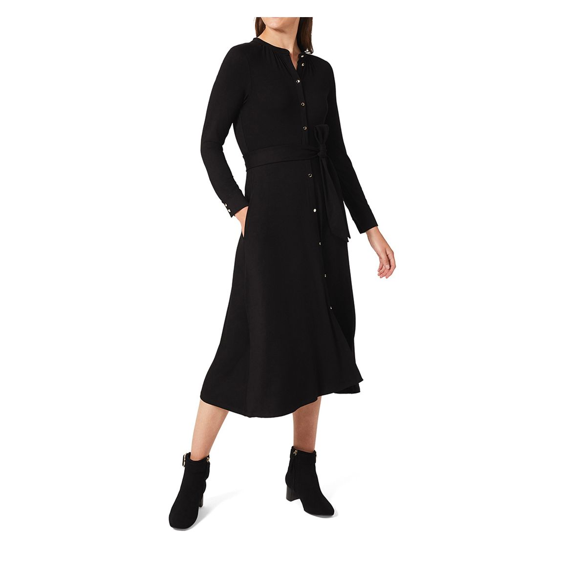 Black Marta Button Down Dress main product photo