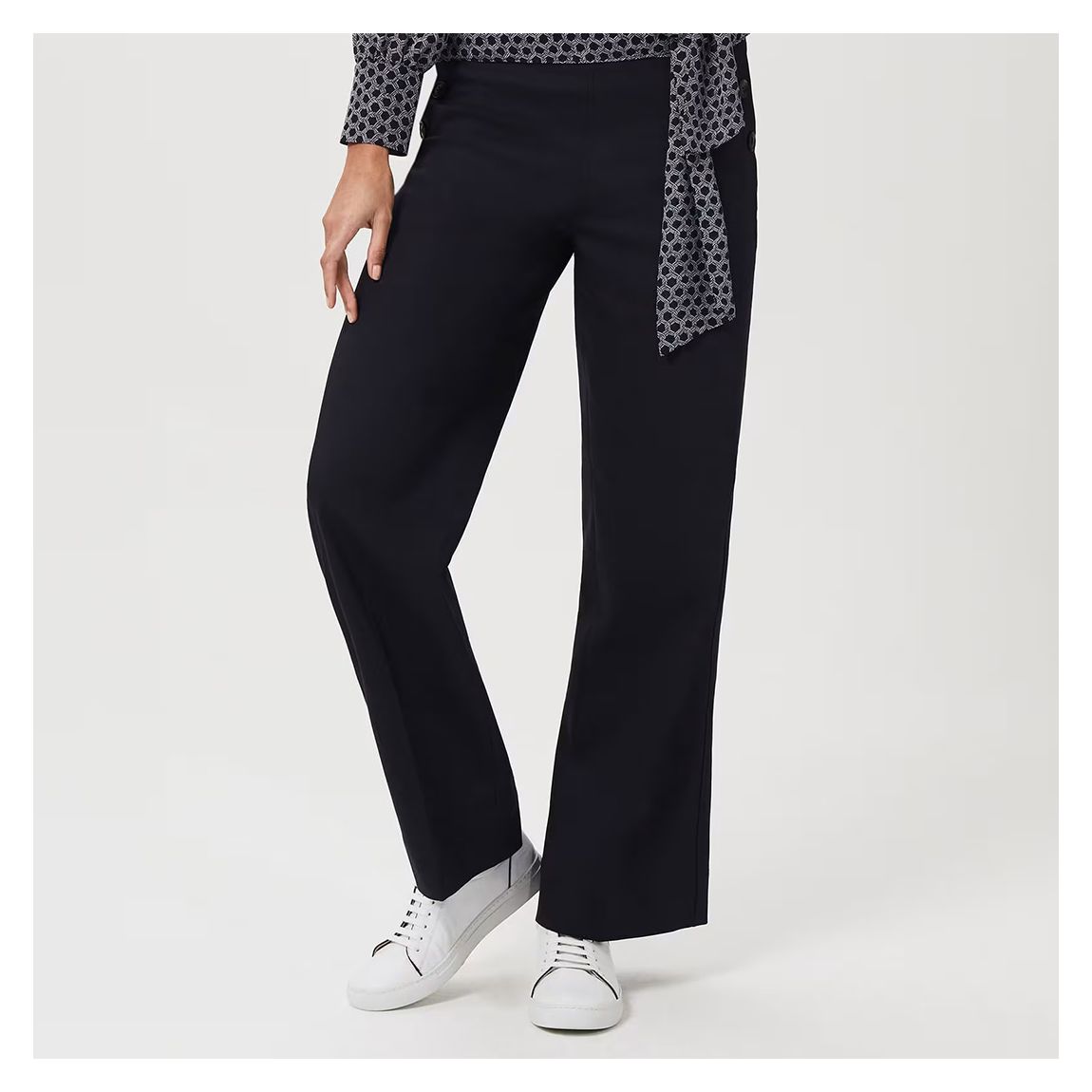 Black Simone Wide Cotton Trousers main product photo