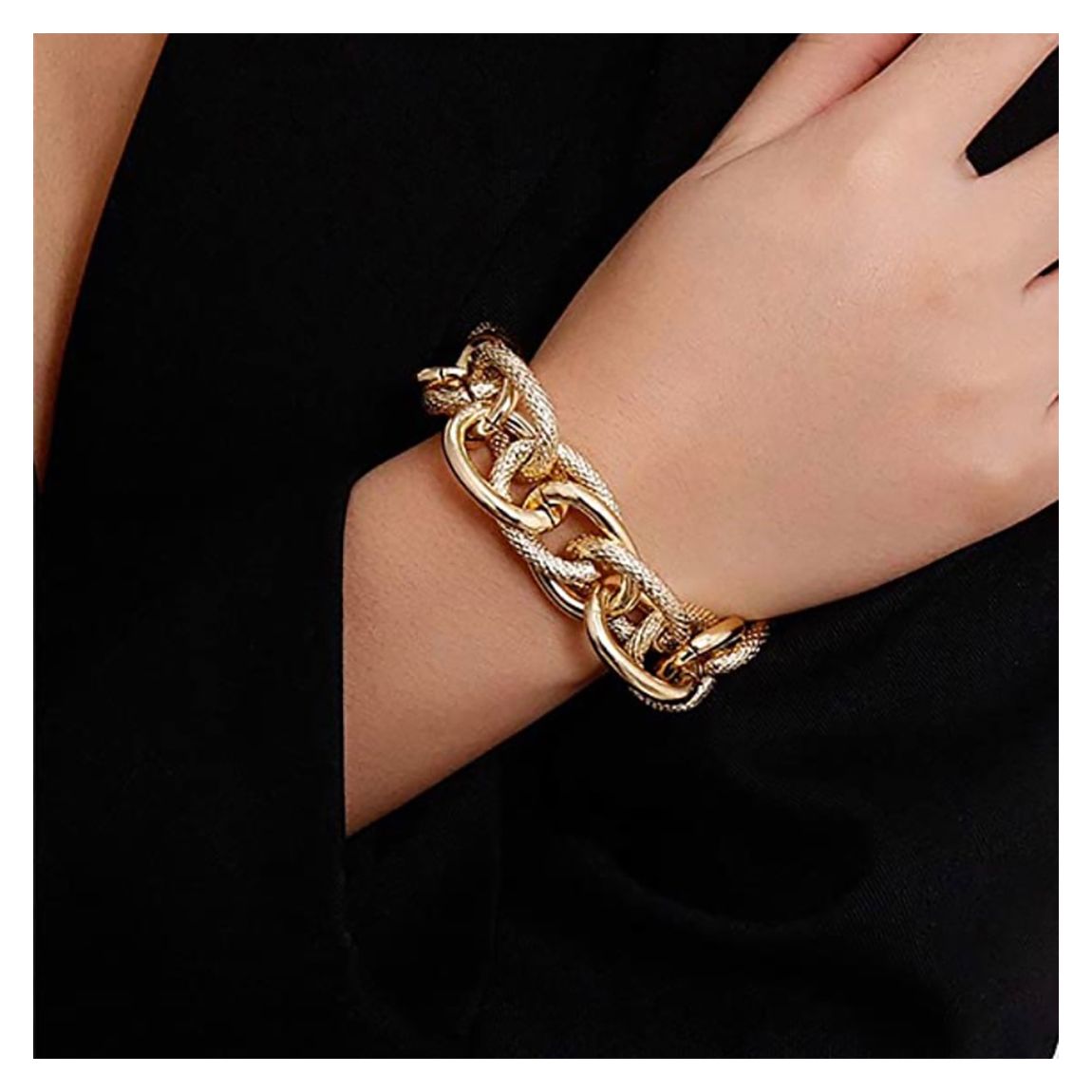 18K Gold Chunky Textured Bracelet main product photo