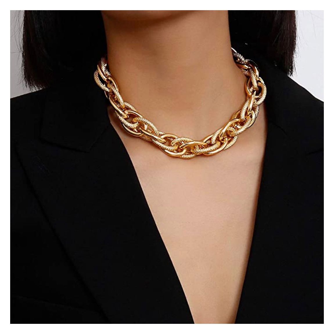 18K Gold Chunky Textured Necklace main product photo
