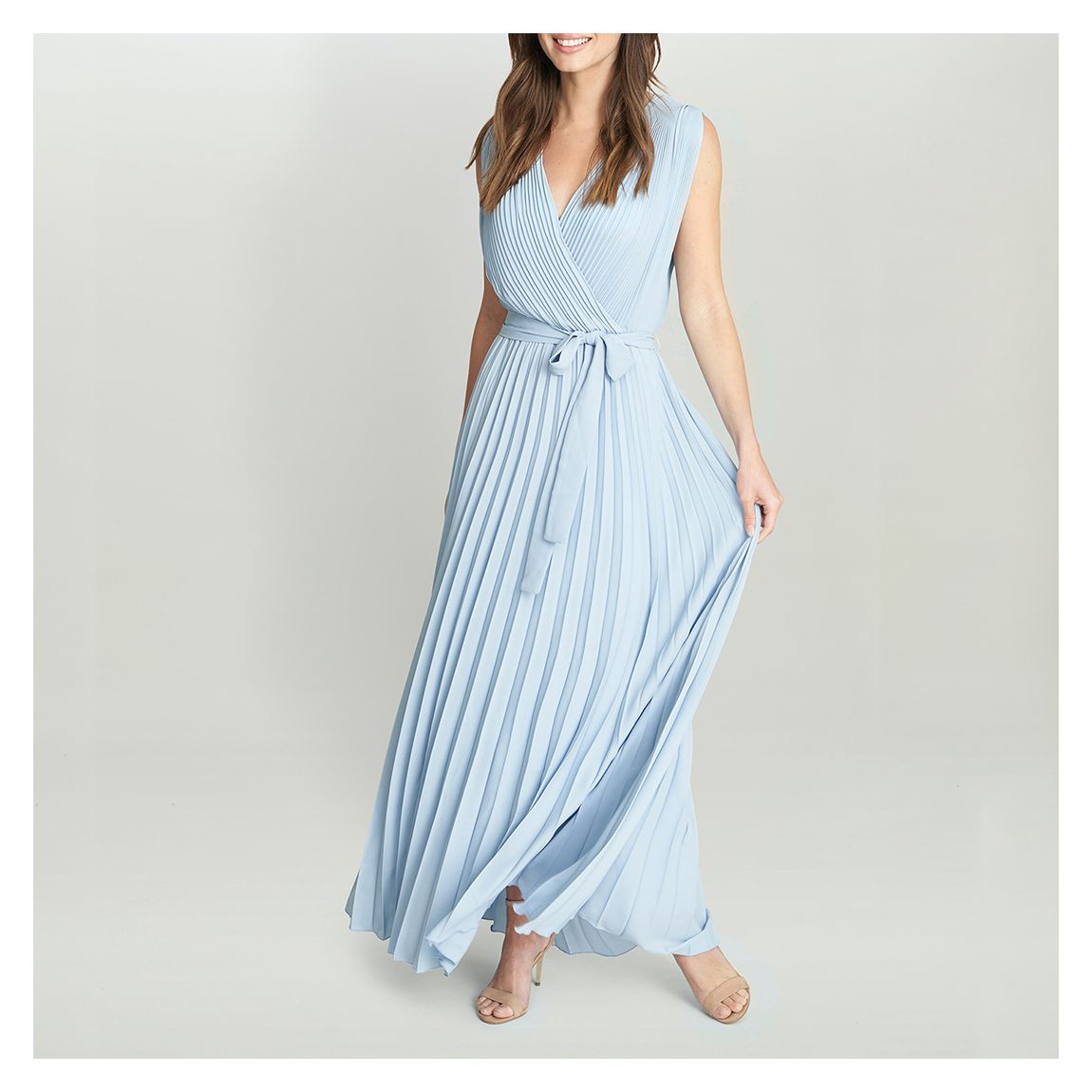 Blue Chelsey Pleated Maxi Dress main product photo