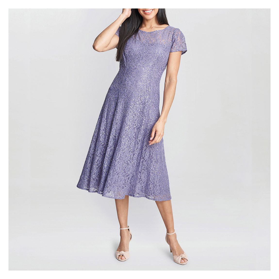Lilac Genny Cap Sleeve Midi Length main product photo