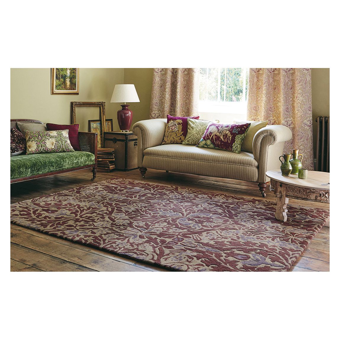 Autumn Flowers 27500 170x240 Rug, Plum main product photo