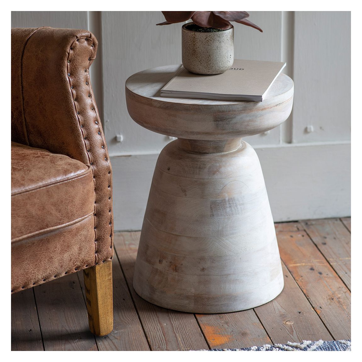 Bonnie Side Table White Wash main product photo